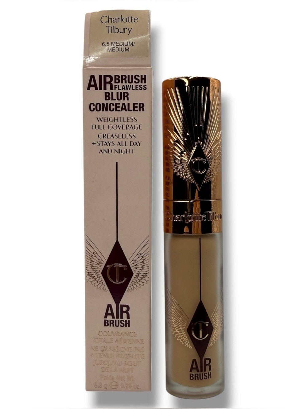 Charlotte Tilbury AIRbrush Flawless Blur Concealer 6.5 Medium NEW Open Box